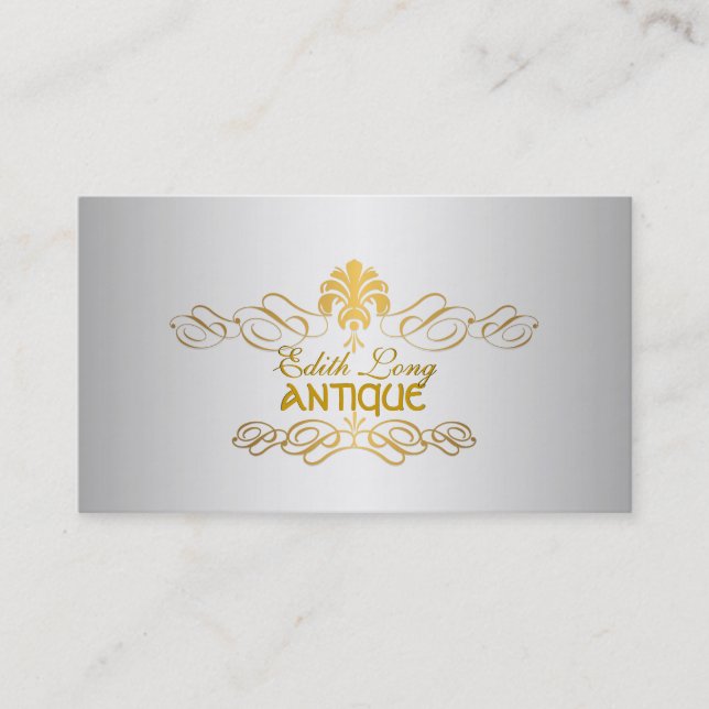 PixDezines diy color/antique scrolls faux metal Business Card (Front)