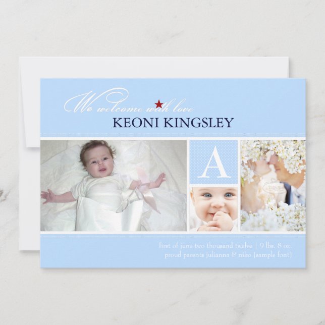 PixDezines diy color, birth announcement/dots Announcement (Front)