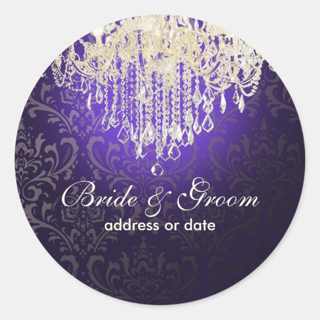 PixDezines DIY color crystal chandelier Classic Round Sticker (Front)
