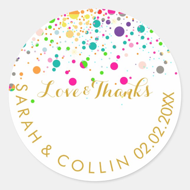 PixDezines DIY color/dazzled/rainbow specks Classic Round Sticker (Front)