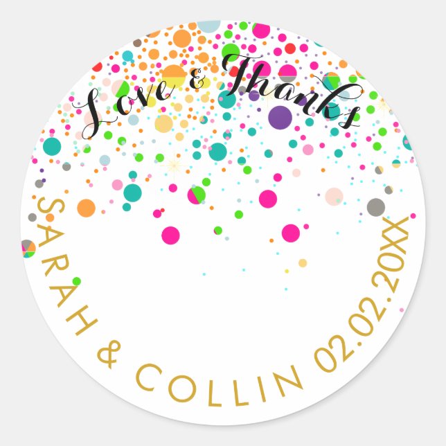 PixDezines DIY color/dazzled/rainbow specks Classic Round Sticker (Front)