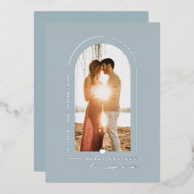 PixDezines DIY color Dusty Blue Arch Save Date