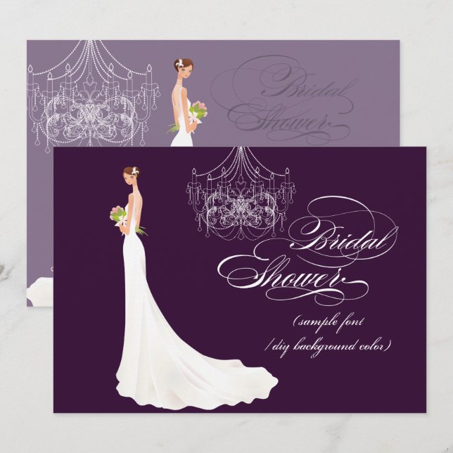 PixDezines DIY color+events/bridal shower Invitation (Front/Back)