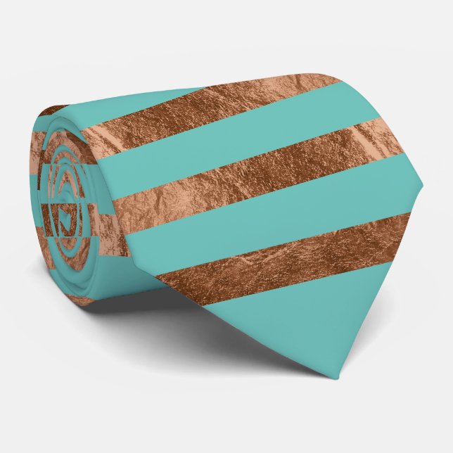 PixDezines diy color/faux copper foil/turquoise Tie (Rolled)