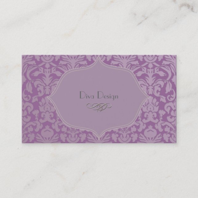 PixDezines diy color, flora damask Business Card (Front)