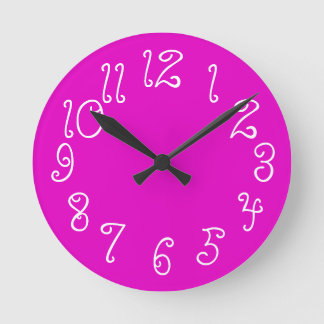 PixDezines DIY color/font/hot pink Round Clock