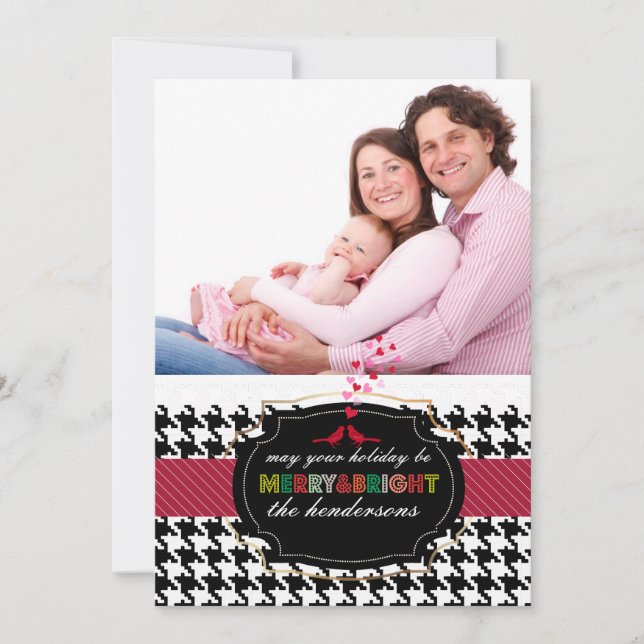 PixDezines diy color/houndstooth holiday card (Front)