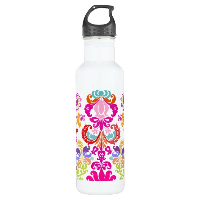 PixDezines diy color/isabella damask Stainless Steel Water Bottle (Front)