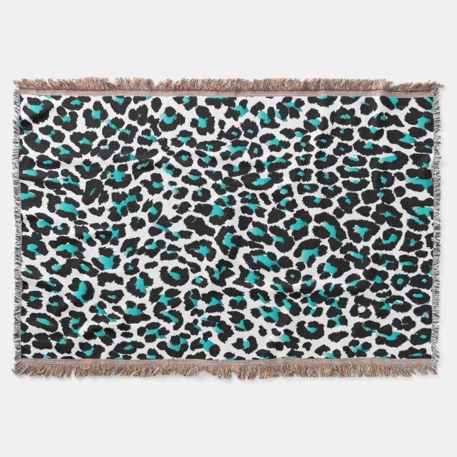 PixDezines DIY color/leopard print Throw Blanket (Front)