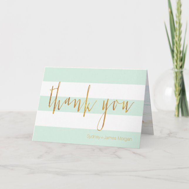 PixDezines DIY color/mint+white+stripes thank you (Front)