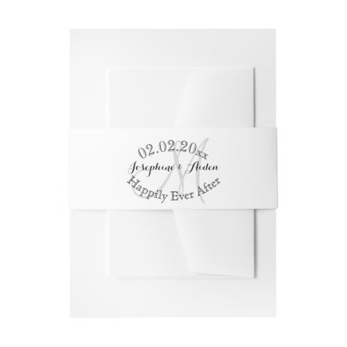 PixDezines DIY colorMonogramcurved lettering Invitation Belly Band