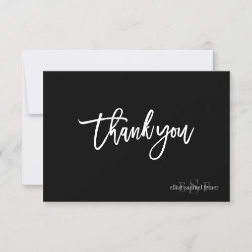 PixDezines DIY ColorMonogram Thank Youflat Thank You Card