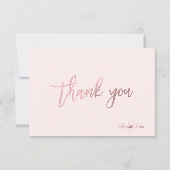 PixDezines DIY Color/Monogram Thank You/flat You Card (Front)