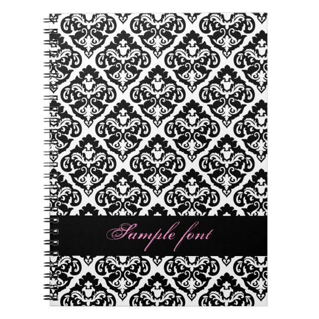 PixDezines diy color, olivia damask Notebook (Front)