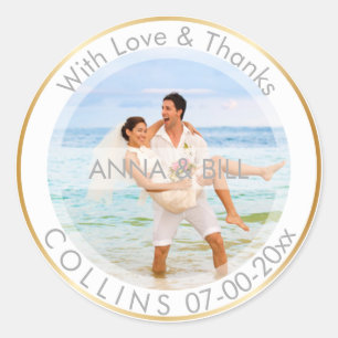 PixDezines DIY Color/Photo/Thank You Classic Round Sticker