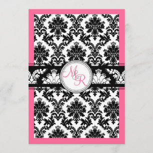 PixDezines diy color, pink/la paloma damask Invitation