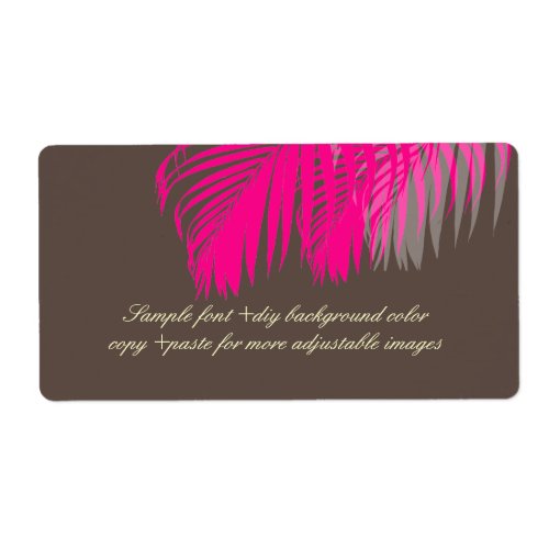 PixDezines DIY color pink palm fronds Label