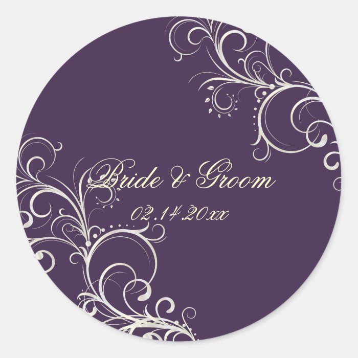 PixDezines DIY color/Plum pearl swirls wedding Sticker