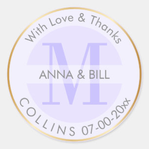 PixDezines DIY Color/Purple Lilac/Thank You Classic Round Sticker
