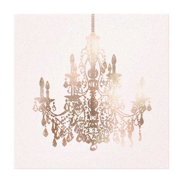 Pixdezines Diy Color Rose Gold Chandelier Canvas Print Zazzle