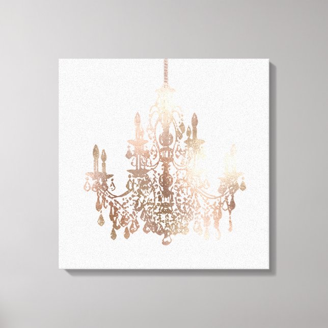 PixDezines DIY Color/Rose Gold Chandelier Canvas Print (Front)