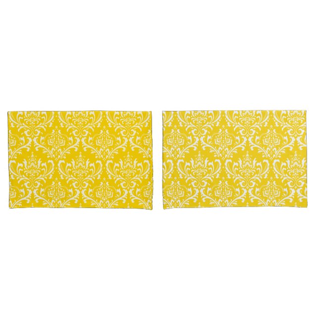 PixDezines DIY color/Rossi Damask/Sunflower Yellow Pillow Case (Front-Set)
