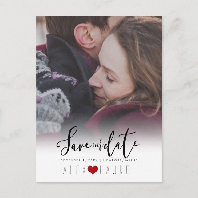 PixDezines DIY color/Save our Date/Calligraphy Postcard (Front)