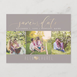PixDezines DIY color/Save our Date/Faux Gold Postcard