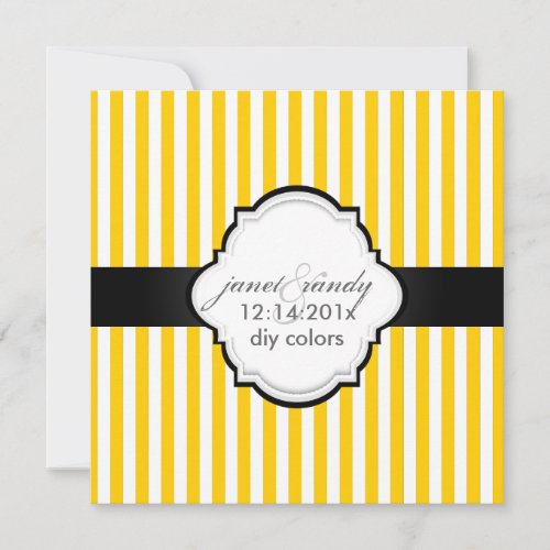 PixDezines diy color+size plain white stripes Invitations
