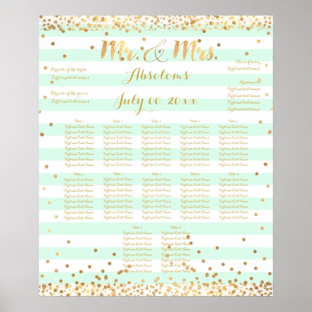 PixDezines DIY color/stripes gold specks/seating Poster (Front)