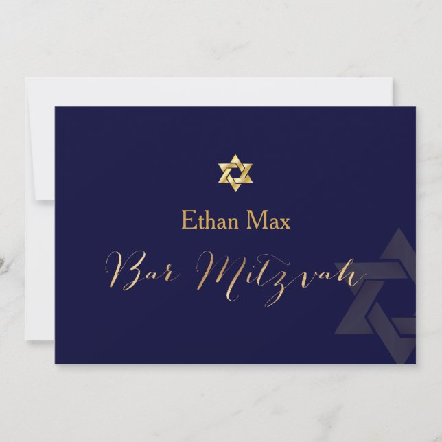 PixDezines DIY color/Stylish Script/Bar Mitzvah Invitation (Front)