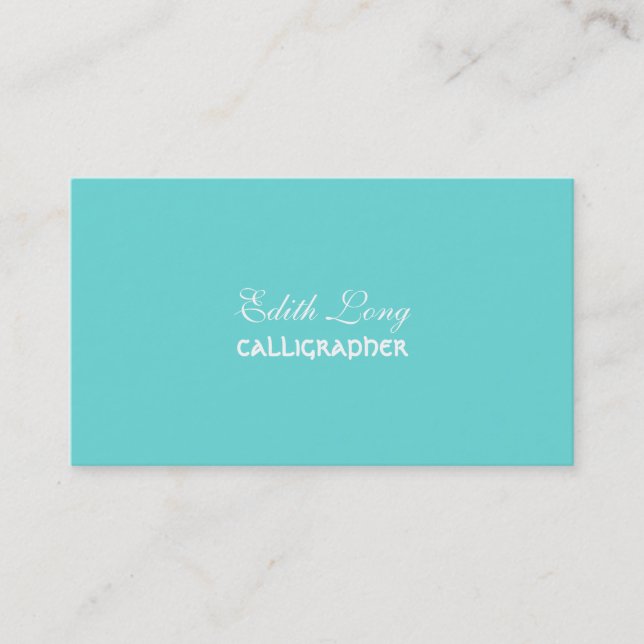 PixDezines DIY color Turquoise Blue Business Card (Front)