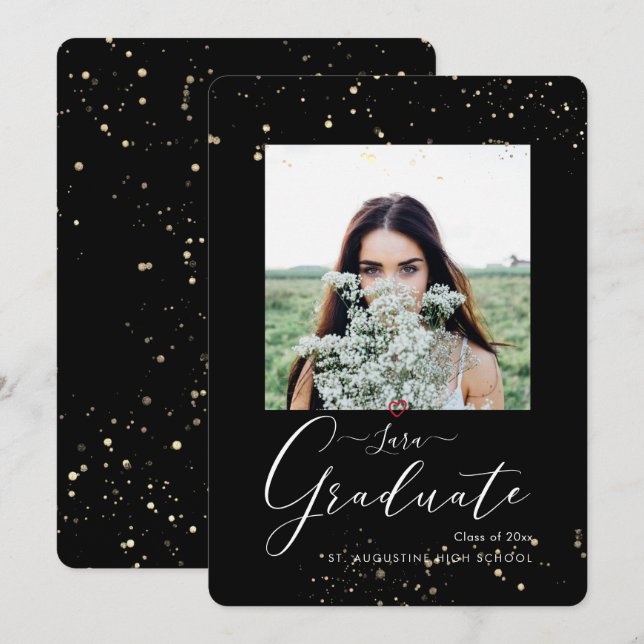 PixDezines DIY Color Typography Graduation Announc Announcement (Front/Back)