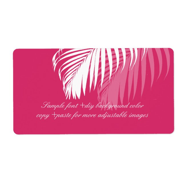 PixDezines DIY color! white palm fronds Label (Front)