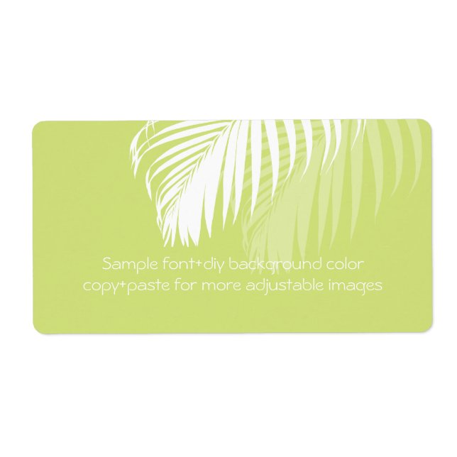 PixDezines DIY color! white palm fronds Label (Front)