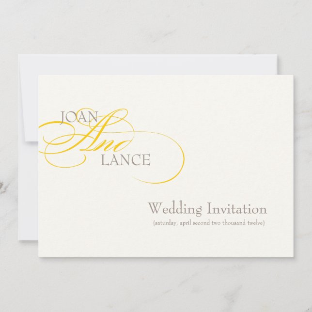 PixDezines DIY color, yellow. fancy font... Invitation (Front)