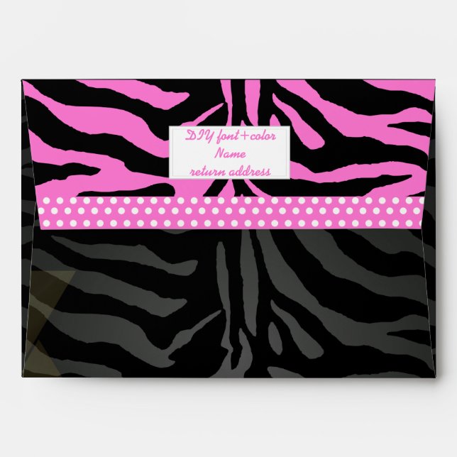 PixDezines DIY color/zebra mitzvah Envelope (Back (Top Flap))