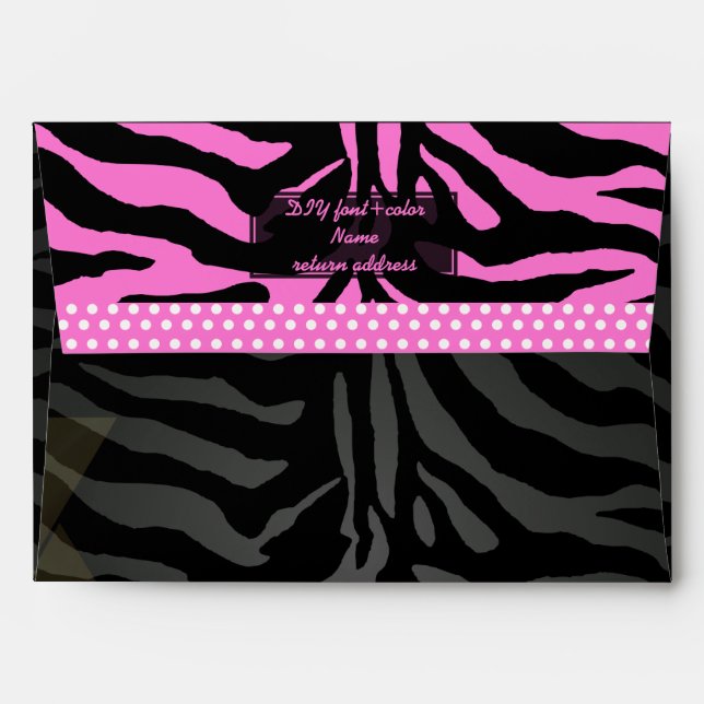 PixDezines DIY color/zebra mitzvah Envelope (Back (Top Flap))