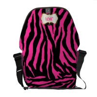 PixDezines diy color zebra stripes/monogram rickshawmessengerbag