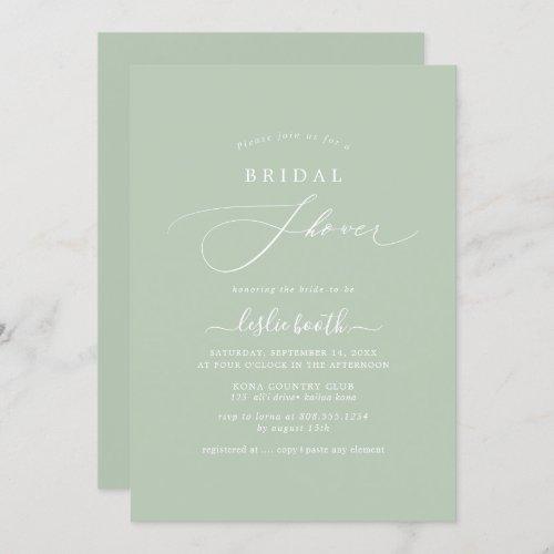 PixDezines DIY Colors Celadon Green Bridal Shower Invitation