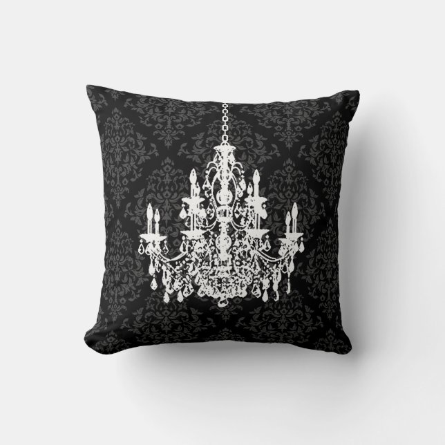 PixDezines diy colors/chandelier+josehpine damask Throw Pillow (Front)