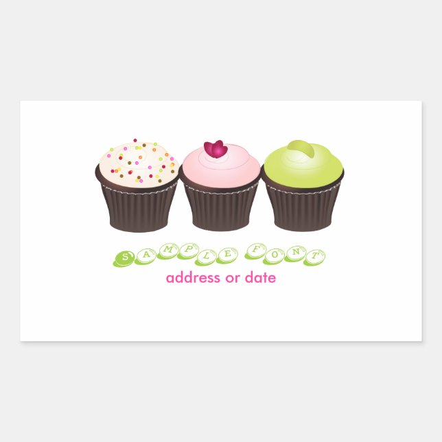 PixDezines diy colors, cupcake Rectangular Sticker (Front)