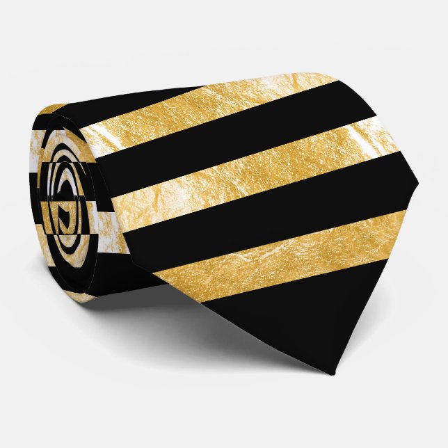 PixDezines diy colors/faux gold/black Neck Tie (Rolled)