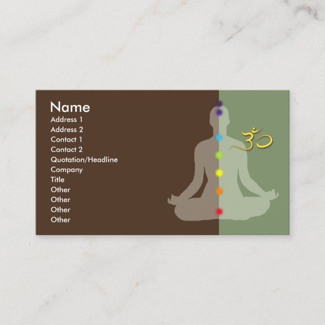 PixDezines diy colors+fonts meditation+om symbol Business Card (Front)