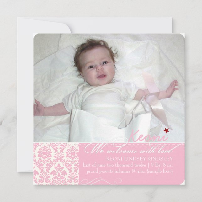 PixDezines diy colors, fotos birth announcement (Front)