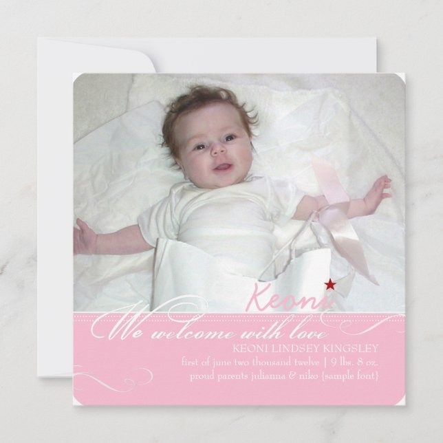 PixDezines diy colors, fotos birth announcement (Front)