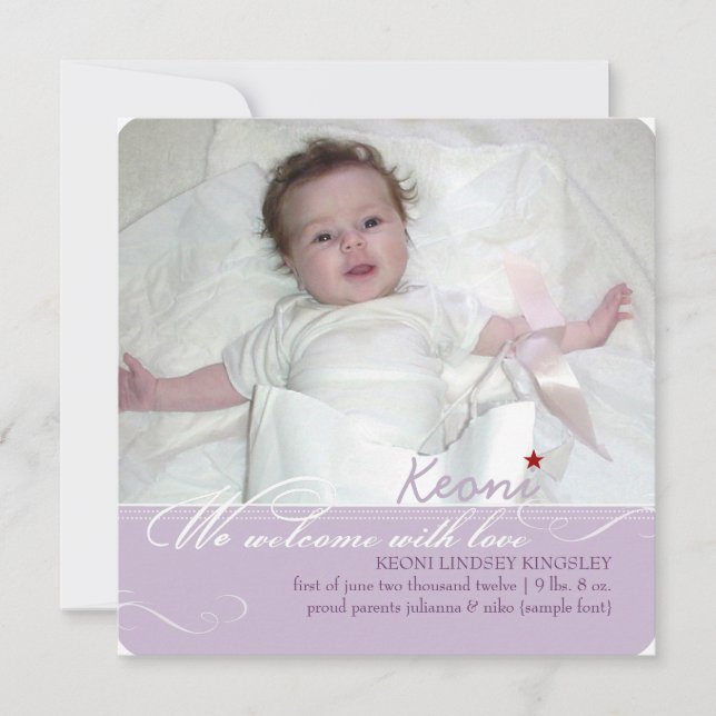 PixDezines diy colors, fotos birth announcement (Front)