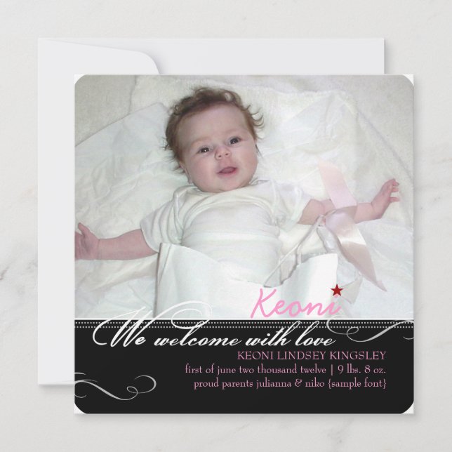 PixDezines diy colors, fotos birth announcement (Front)