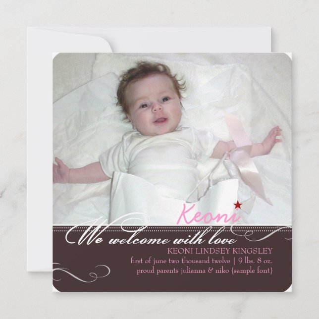 PixDezines diy colors, fotos birth announcement (Front)