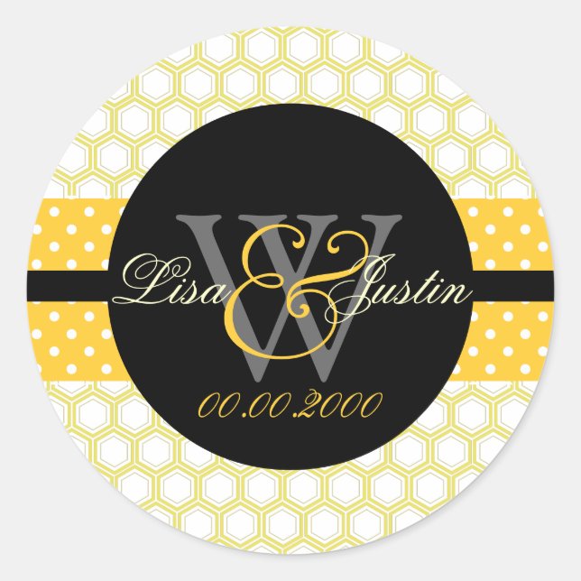 PIxDezines DIY colors, honeycomb Classic Round Sticker (Front)